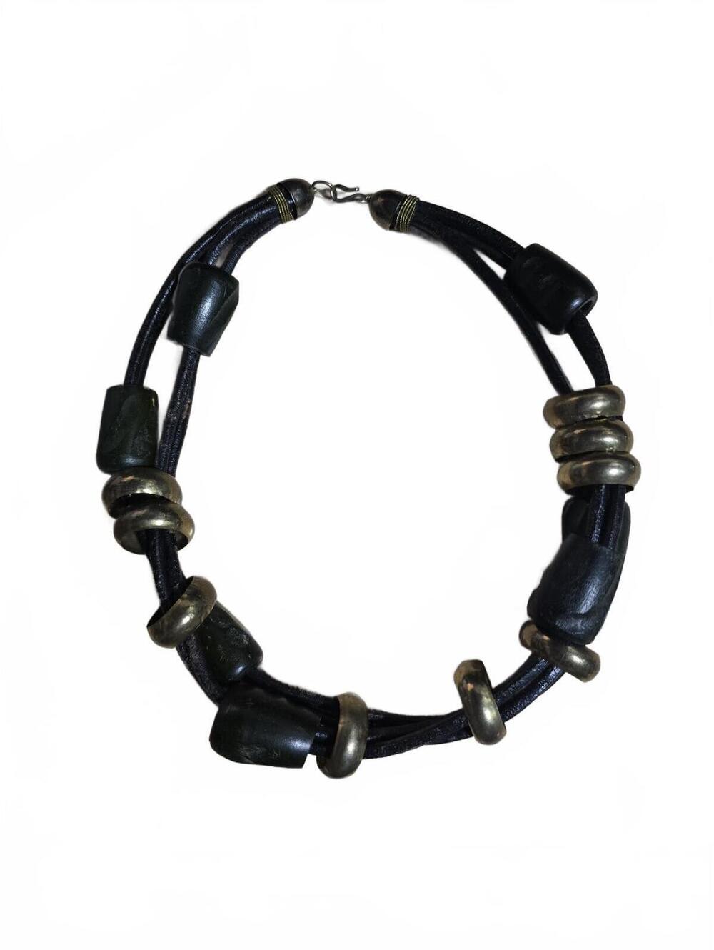 Chunky Woven Black & Brass Chocker